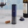 imageWine Enthusiast  Electric Blue Corkscrew  Automatic Wine Opener Corkscrew  Push Button  Easy Open  Wine KeyNavy Auto