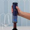imageWine Enthusiast  Electric Blue Corkscrew  Automatic Wine Opener Corkscrew  Push Button  Easy Open  Wine KeyNavy Auto