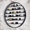 imageWine Enthusiast 12Bottle Label View Wine Rack  Wall Mounted Circular Display Shelf with 6 Racks for Bottle Storage  Wine Collection Organizer