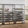 imageWine Enthusiast 150Bottle Iron Wine Rack with Display Shelf  Large Standing Organizer with 6 Horizontal Racks ampamp 1 Angled Bottle Display Shelf Modern Home CellarBlack