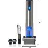 imageWine Enthusiast 2in1 Electric Blue Automatic Wine Bottle Opener and Preserver Set  Fully Electric Corkscrew with Charging Station  Seal Bottle with Vacuum Stopper 7 Piece SetSilver