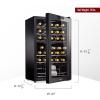 imageWine Enthusiast 32Bottle Dual Zone MAX Compressor Wine Cooler  Freestanding Mini Fridge with Digital Touchscreen LED Display Split Storage for Red ampamp White Wines Matte Black Refrigerator Home BarBlack
