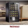 imageWine Enthusiast 32Bottle Dual Zone MAX Compressor Wine Cooler  Freestanding Mini Fridge with Digital Touchscreen LED Display Split Storage for Red ampamp White Wines Matte Black Refrigerator Home BarBlack