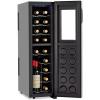 imageWine Enthusiast 32Bottle Dual Zone MAX Compressor Wine Cooler  Freestanding Mini Fridge with Digital Touchscreen LED Display Split Storage for Red ampamp White Wines Matte Black Refrigerator Home BarBlack