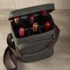 imageWine Enthusiast 6Bottle Waxed Canvas Wine Bag Tote Insulated Wine Carrier Cooler Travel ampamp Picnics Holds Tall Bottles Includes Ice Pack Chilling Reusable Tote Bag for Wine Gifts ampamp Outdoor GatheringsDark Green