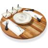 imageWine Enthusiast Acacia Wood and Marble Lazy Susan 16Piece Serving Set  Chilled Kitchen Board with Removable Inserts Cheese Knives Serving Picks ampamp Bowls Perfect for Charcuterie ampamp Dining Table