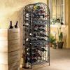 imageWine Enthusiast Anjou Modular Metal ampamp Pine Wood 78Bottle Wine Rack  Modern Minimalist Standing Organizer ampamp Storage Display Design for Solo ampamp MultiUnit ExhibitIron Jail