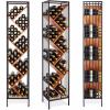 imageWine Enthusiast Anjou Modular Metal ampamp Pine Wood 78Bottle Wine Rack  Modern Minimalist Standing Organizer ampamp Storage Display Design for Solo ampamp MultiUnit ExhibitWood