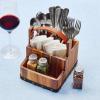 imageWine Enthusiast BarrelInspired Wine Country Flatware and Spice Caddy  4Piece Set with Spice Jars Acacia Wood Utensil Holder Durable Gift Stylish Kitchen Decor for Entertaining