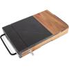 imageWine Enthusiast Cheese Prep and Serve Station  Acacia Wood and Marble Cutting Board with Builtin Cheese Slicer 3 Knife Set ampamp Iron Handles  Perfect for Charcuterie Boards ampamp Wedding Gifts