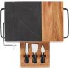 imageWine Enthusiast Cheese Prep and Serve Station  Acacia Wood and Marble Cutting Board with Builtin Cheese Slicer 3 Knife Set ampamp Iron Handles  Perfect for Charcuterie Boards ampamp Wedding Gifts