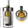imageWine Enthusiast Double Wall Iceless Wine Bottle Chiller  Premium Thermal Insulated Single Bottle Bucket for Tabletop CoolingClear