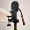 imageWine Enthusiast Legacy Corkscrew  Durable Wine Opener with Black Marble Handle ampamp Solid Metal Construction  Long Lasting Cork Removal with Tabletop Mount PewterBlack and Walnut