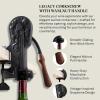 imageWine Enthusiast Legacy Corkscrew  Durable Wine Opener with Black Marble Handle ampamp Solid Metal Construction  Long Lasting Cork Removal with Tabletop Mount PewterBlack and Walnut