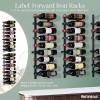 imageWine Enthusiast NFINITY 18 Bottle Wall Mounted Metal Wine Rack  Label Forward Wine Rack with Easy Installation  3 Tall 2 Column Deep Black3 ft  18 Bottles