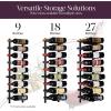 imageWine Enthusiast NFINITY 18 Bottle Wall Mounted Metal Wine Rack  Label Forward Wine Rack with Easy Installation  3 Tall 2 Column Deep Black3 ft  27 Bottles