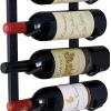 imageWine Enthusiast NFINITY 18 Bottle Wall Mounted Metal Wine Rack  Label Forward Wine Rack with Easy Installation  3 Tall 2 Column Deep Black3 ft  9 Bottles