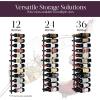 imageWine Enthusiast NFINITY 18 Bottle Wall Mounted Metal Wine Rack  Label Forward Wine Rack with Easy Installation  3 Tall 2 Column Deep Black4 ft  36 Bottles