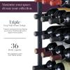imageWine Enthusiast NFINITY 18 Bottle Wall Mounted Metal Wine Rack  Label Forward Wine Rack with Easy Installation  3 Tall 2 Column Deep Black4 ft  36 Bottles