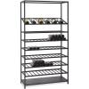 imageWine Enthusiast 150Bottle Iron Wine Rack with Display Shelf  Large Standing Organizer with 6 Horizontal Racks ampamp 1 Angled Bottle Display Shelf Modern Home CellarBlack