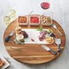 imageWine Enthusiast AllInOne Lazy Susan Cheese Board 14 Piece Set  Removable Cooling Marble Insert ampamp Solid Acacia Wood Kitchen ampamp Dining Room Turntable with Cheese Knives ampamp More