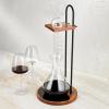 imageWine Enthusiast Art Series Treble Decanter  Hand Blown LeadFree Wide Base Aerating Glass Bottle with Minimizing Drip Spout  Holds 53 ozTower Decanting Set