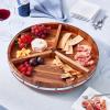 imageWine Enthusiast BarrelInspired 18 Lazy Susan Cheese Board with Divider  Acacia Wood Serving Board for Charcuterie Fruits ampamp Nuts Stylish Kitchen Accessory for Entertaining