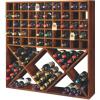 imageWine Enthusiast Jumbo Bin Grid 100 Bottle Wine Rack  Wall Mount and Freestanding Bottle Organizer Made with Walnut Wood 42 x 42 x 9 in