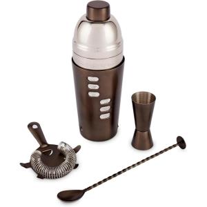 imageDialaRecipe Cocktail Shaker and Bar Tools Set  Stainless Steel Bartending Kit with Jigger Strainer and Stirrer Accessories  Home Bar Essentials with Recipe Booklet