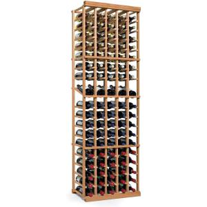 imageNFINITY Wine Rack Kit  5 Column with Display  Natural Finish  Solid Mahogany