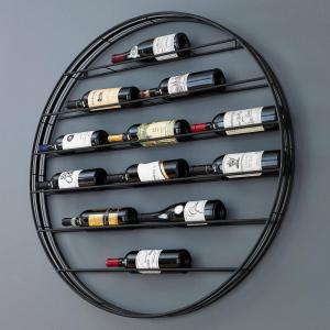imageWine Enthusiast 12Bottle Label View Wine Rack  Wall Mounted Circular Display Shelf with 6 Racks for Bottle Storage  Wine Collection Organizer