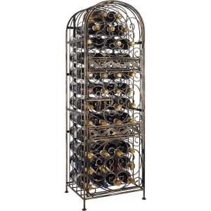 imageWine Enthusiast Anjou Modular Metal ampamp Pine Wood 78Bottle Wine Rack  Modern Minimalist Standing Organizer ampamp Storage Display Design for Solo ampamp MultiUnit ExhibitIron Jail