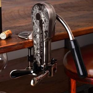 imageWine Enthusiast Legacy Corkscrew  Durable Wine Opener with Black Marble Handle ampamp Solid Metal Construction  Long Lasting Cork Removal with Tabletop Mount PewterPewter