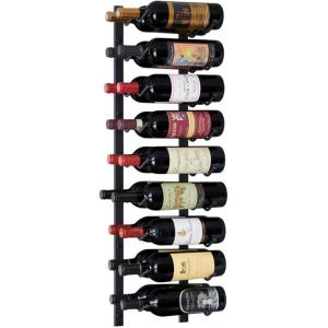 imageWine Enthusiast NFINITY 18 Bottle Wall Mounted Metal Wine Rack  Label Forward Wine Rack with Easy Installation  3 Tall 2 Column Deep Black3 ft  18 Bottles