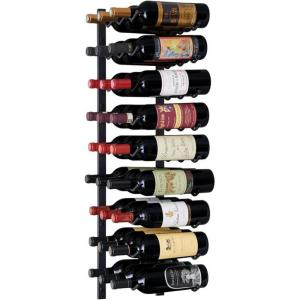 imageWine Enthusiast NFINITY 18 Bottle Wall Mounted Metal Wine Rack  Label Forward Wine Rack with Easy Installation  3 Tall 2 Column Deep Black3 ft  27 Bottles