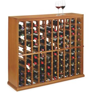 imageWine Enthusiast NFINITY Wine Rack Kit  100 Bottle Storage  Solid Mahogany  Dark Walnut Finish  Stylish Durable Wine Rack Home Decor  Bar Cabinet Liquor StorageNatural