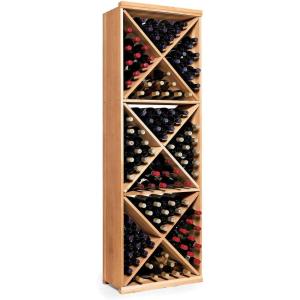 imageWine Enthusiast NFINITY Wine Rack Kit  Diamond Cube  Natural Finish Solid Mahogany  Holds 132 Bottles Stylish Durable Wine Rack Home Decor  Bar Cabinet Liquor StorageNatural