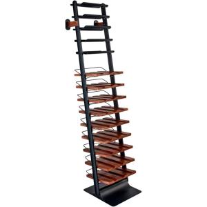 imageWine Enthusiast Vino Galerie Leaning Ladder Wine Rack  37Bottle Wall Mounted Wine Storage Display  Mango Wood ampamp Metal Bar Cabinet Wine Shelf  Modern Kitchen Dining Room Decor Organizer Furniture