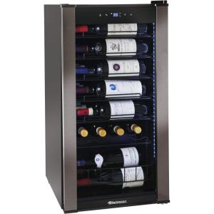 imageWine Enthusiast VinoView 28Bottle Wine Fridge  Freestanding Refrigerator with Matrix Shelves Adjustable 3965 F Thermostat Double Pane Glass Door ampamp LED Display