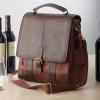 imageWine Enthusiast 3Bottle Leather Wine Tote Bag  Handcrafted Leather Wine Carrier with Dividers  Secure Buckle ampamp Zipper Closure  Portable Wine Cooler Bag for Picnics Travel ampamp Parties  Wine Gifts3 Bottle