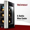 imageWine Enthusiast 6Bottle Countertop Wine Cooler  Compact Mini Fridge for Kitchen or Bedroom with 3 Shelves EnergyEfficient Cooling Adjustable Digital Temperature Control