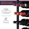 imageWine Enthusiast NFINITY 12 Bottle Wall Mounted Metal Wine Rack  Label Forward Wine Rack with Easy Installation  4 Tall 1 Column Deep Black3 ft  27 Bottles
