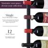 imageWine Enthusiast NFINITY 12 Bottle Wall Mounted Metal Wine Rack  Label Forward Wine Rack with Easy Installation  4 Tall 1 Column Deep Black4 ft  12 Bottles
