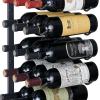 imageWine Enthusiast NFINITY 12 Bottle Wall Mounted Metal Wine Rack  Label Forward Wine Rack with Easy Installation  4 Tall 1 Column Deep Black4 ft  36 Bottles