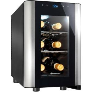 imageWine Enthusiast 6Bottle Countertop Wine Cooler  Compact Mini Fridge for Kitchen or Bedroom with 3 Shelves EnergyEfficient Cooling Adjustable Digital Temperature Control