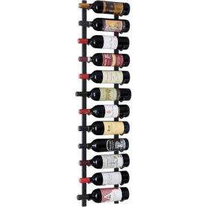imageWine Enthusiast NFINITY 12 Bottle Wall Mounted Metal Wine Rack  Label Forward Wine Rack with Easy Installation  4 Tall 1 Column Deep Black4 ft  12 Bottles