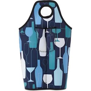 imageWine Enthusiast Neoprene Single BottleGuard Wine Carrier  Insulated ShockAbsorbent Tote for One 750 ml Wine Bottle Outdoor amp Travel Use2bottle With Corkscrew