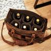 imageWine Enthusiast FullGrain Buffalo Leather 2Bottle Crossbody Wine Bag Stylish TravelReady Wine Tote with Adjustable Strap Removable Padded Divider Corkscrew Side Pocket6bottle Full Grain Buffalo Leather