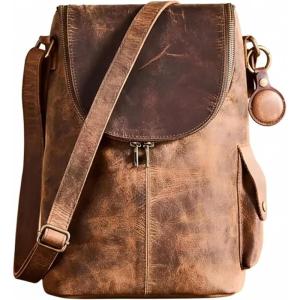 imageWine Enthusiast FullGrain Buffalo Leather 2Bottle Crossbody Wine Bag Stylish TravelReady Wine Tote with Adjustable Strap Removable Padded Divider Corkscrew Side Pocket2bottle Fullgrain Buffalo Leather