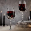 image:imageWine Enthusiast Pewter Bat Stem Wine Glasses  Set of 2 Gothic Handcrafted 188 oz Wine Goblets with Bat Wings  Soda Lime Glass Pewter Stem  Halloween Wine Glasses Red White Sparkling  Handwash